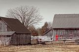 Barn With Red Door_15114mono